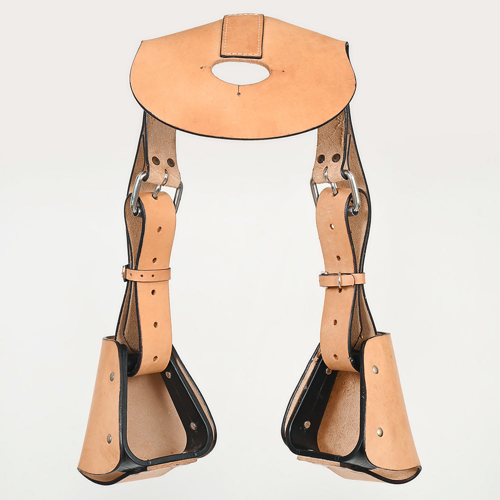 HILASON Western Horse Slip-On Stirrup Kids Genuine Leather Tan