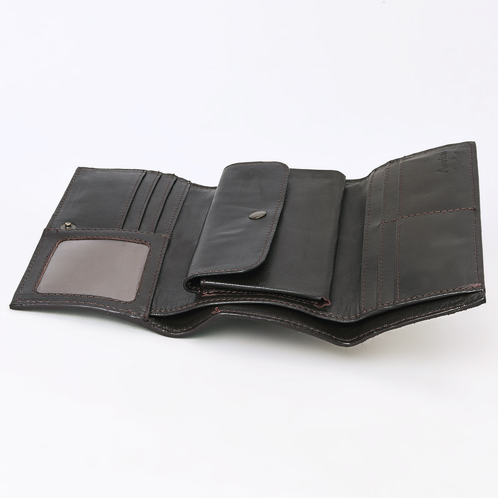 American Darling Adbgz848B Wallet Hand Tooled Hair-On Genuine Leather Women Bag Western Handbag Purse