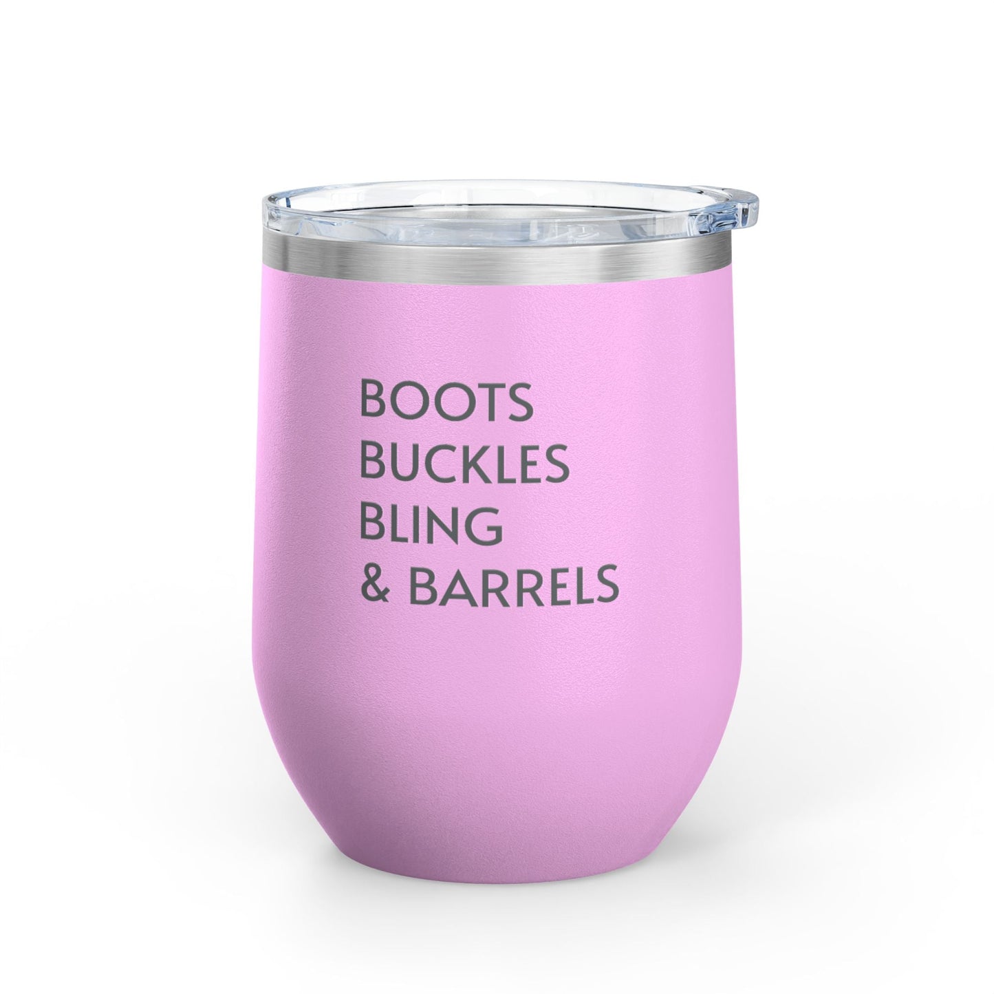 Wine Tumbler, 12oz - Boots/Buckles/Bling - Pastels