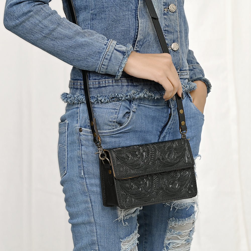 American Darling Small Crossbody Hand Tooled Genuine Leather Women Bag Western Handbag Purse