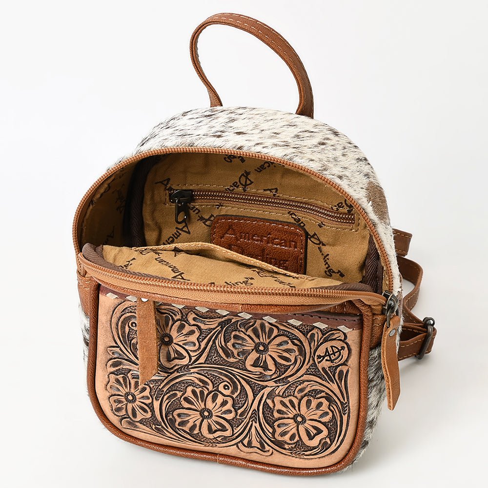 American Darling Backpack Hand Tooled Hair On Genuine Leather Women Bag Western Handbag Purse