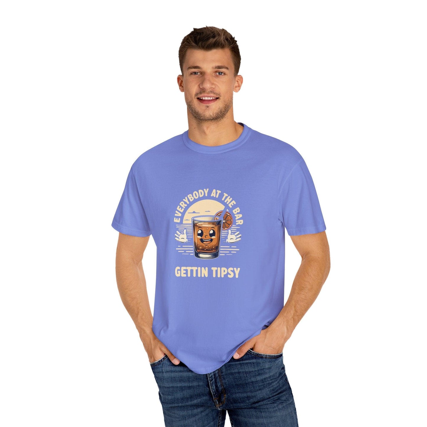 Everybody at the Bar Gettin Tipsy Unisex Garment-Dyed T-Shirt
