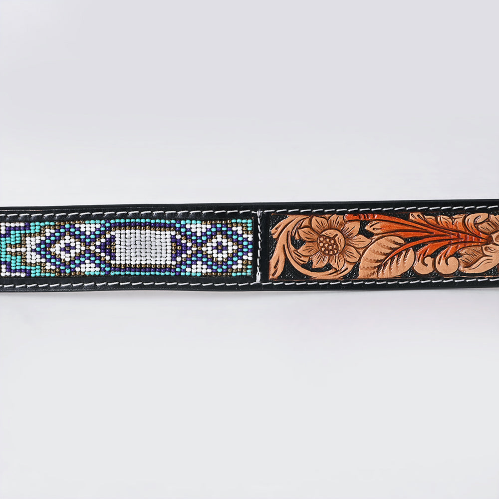 AMERICAN DARLING Beautifully Handtooled American Leather Unisex Belt Beeded