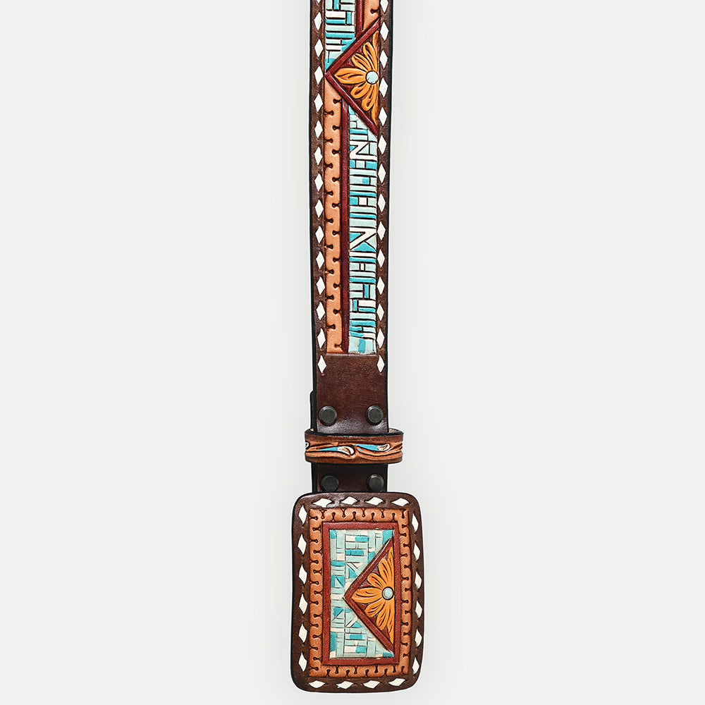 Beautifully Hand Tooled Genuine American Leather Belt Men and Women