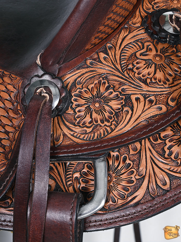 Hilason Western Horse Saddle Wade Ranch Roping American Leather Antique Brown