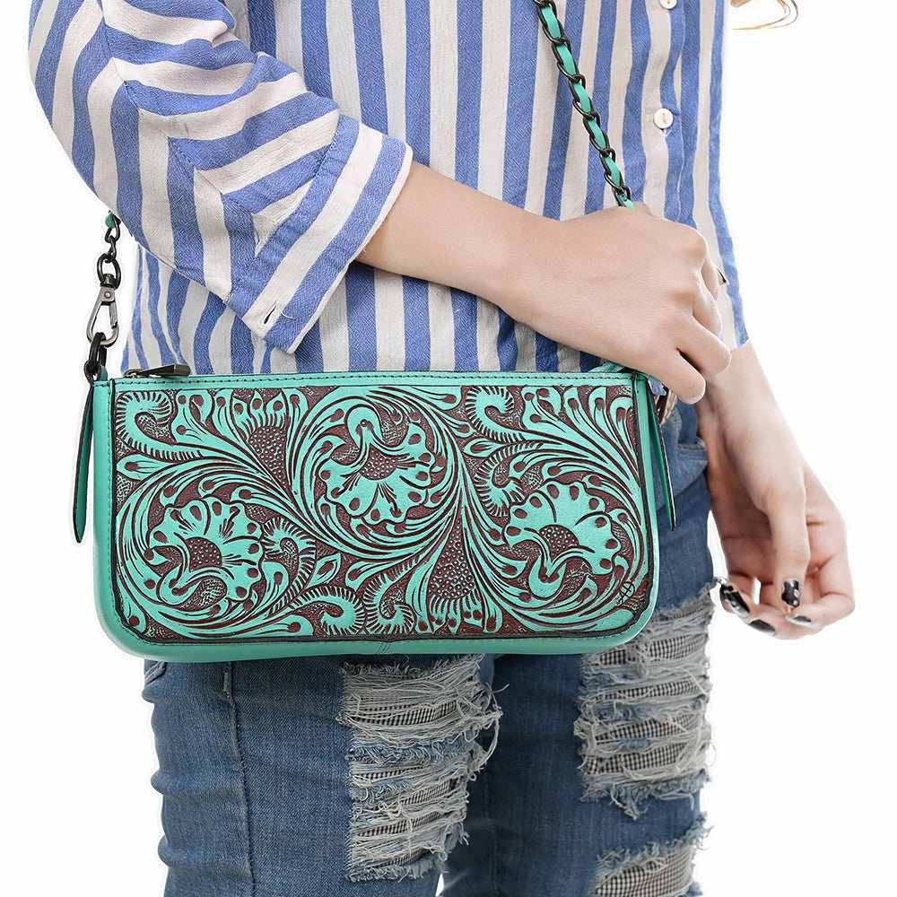 American Darling Small Crossbody Beautifully Hand Tooled Genuine Leather women bag western handbag purse