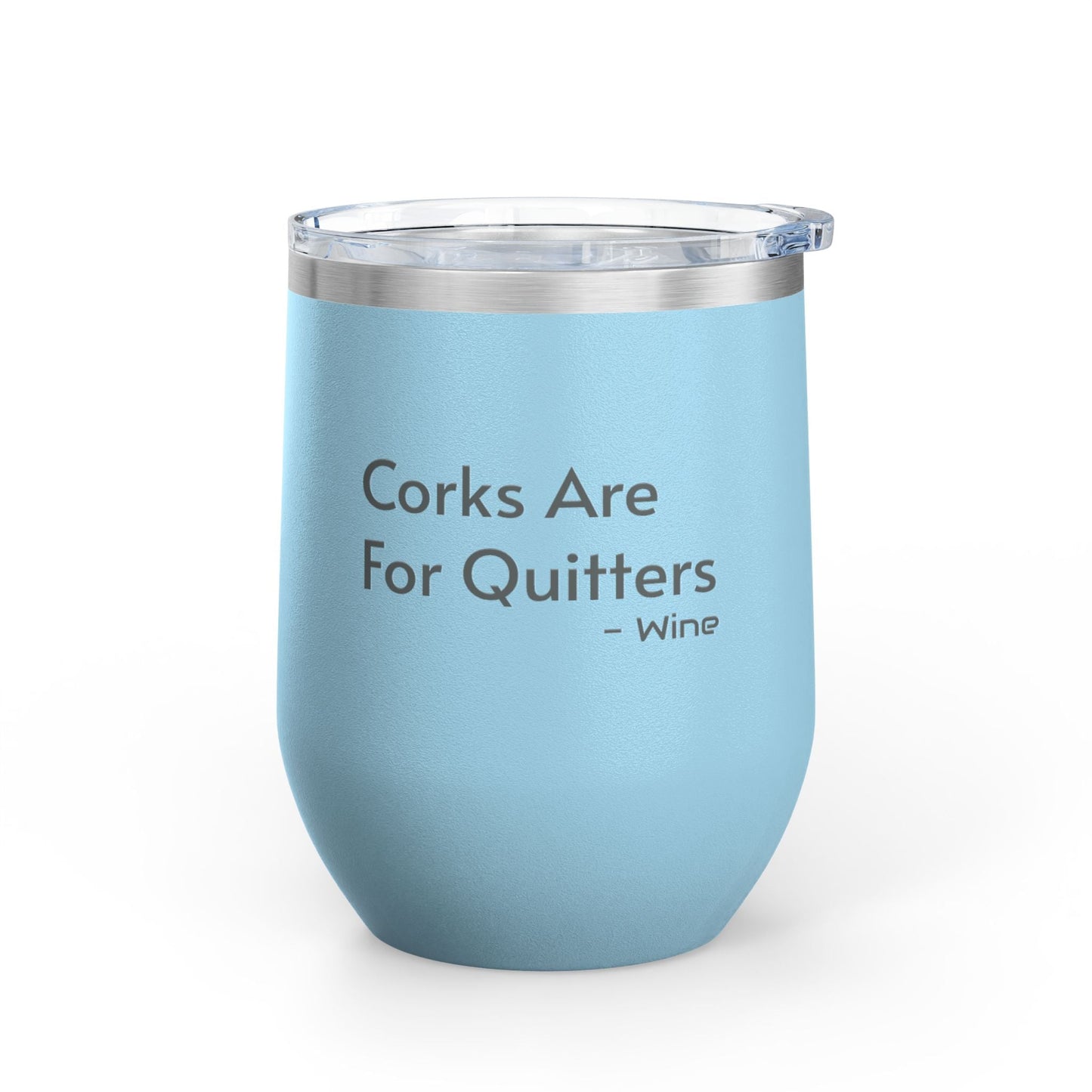 Wine Tumbler, 12oz - Corks/Quitters - Pastels