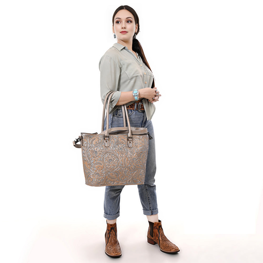 Tote Hand Tooled Genuine Western Leather Women Bag