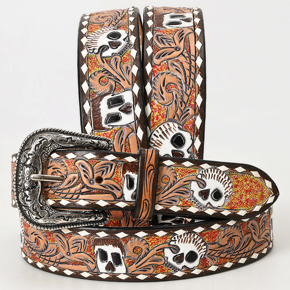 American Darling Beautifully Hand Tooled Genuine American Leather Belt Men and  Women