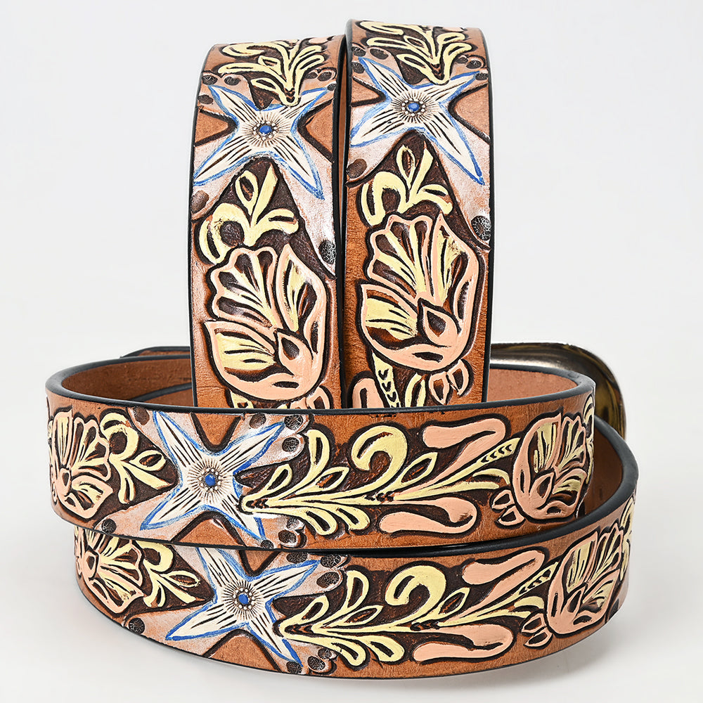 American Darling Beautifully Hand Tooled Genuine American Leather Belt Men and  Women