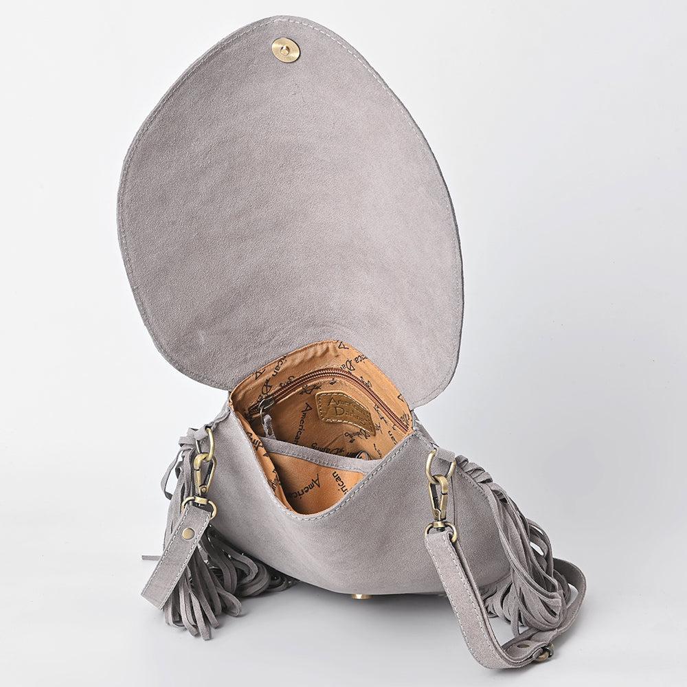 American Darling Crossbody Genuine Suede Leather Women's Bag Western Handbag Purse | Hand tooled