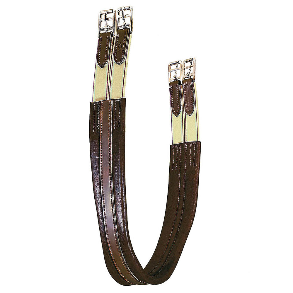 48" Tory Leather Contour Girth With Elastic On Both Ends Havana