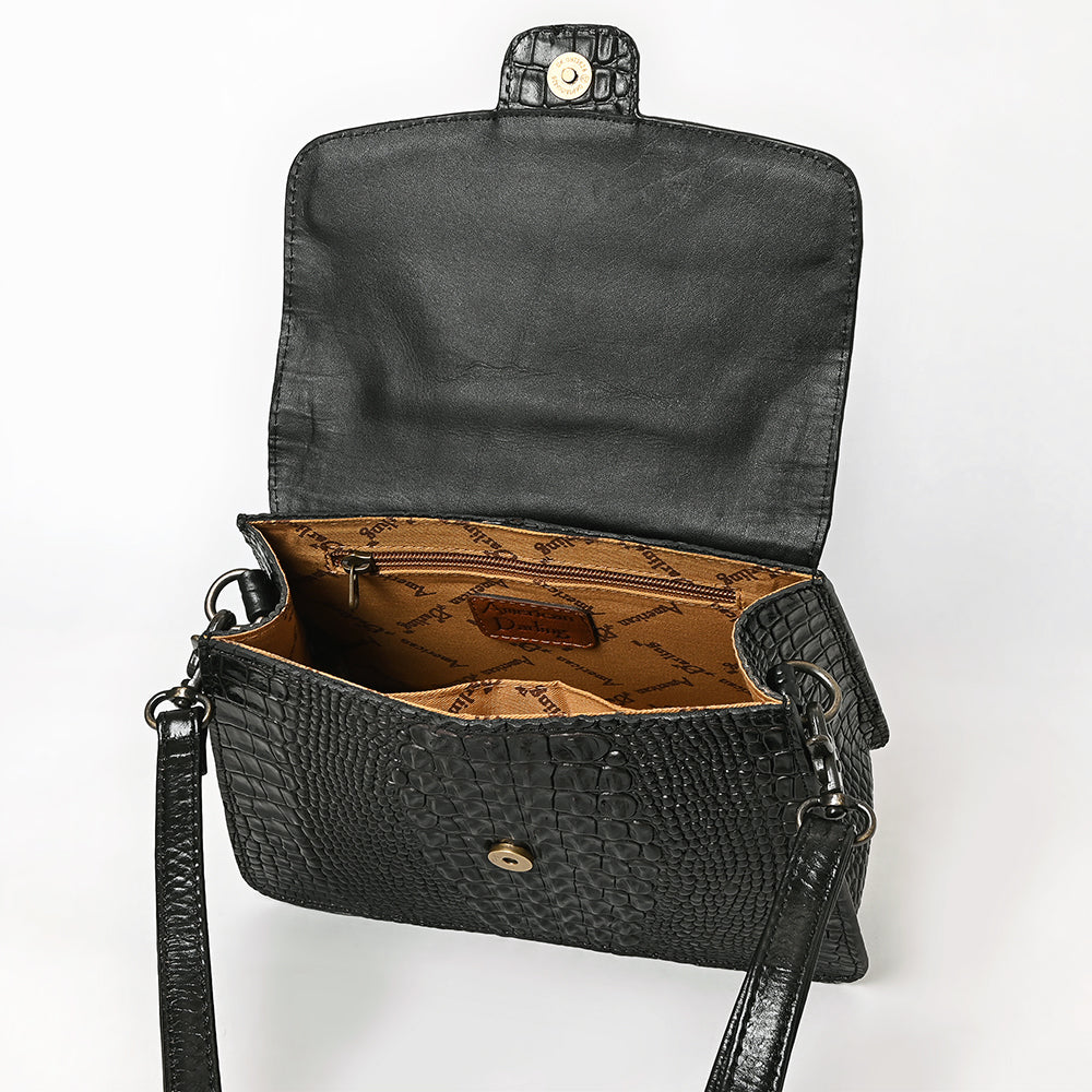 American Darling Briefcase Crocodile Embossed Genuine Leather Women Bag Western Handbag Purse