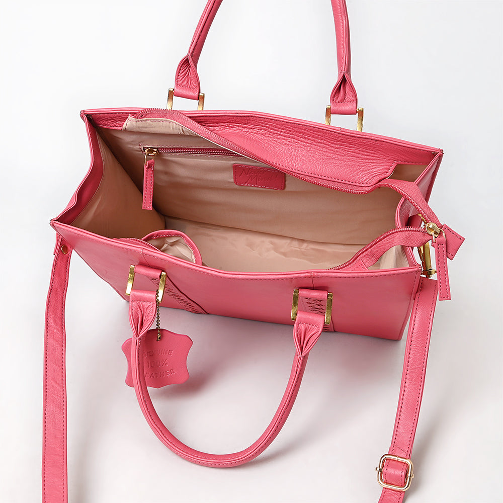 Never Mind Briefcase Genuine Leather Women Bag Western Handbag Purse