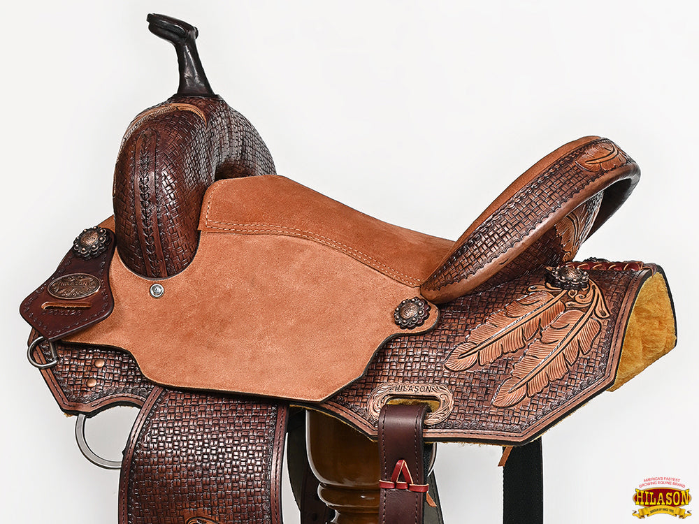 Hilason Western Horse Barrel Racing Wooden Tree American Leather Saddle