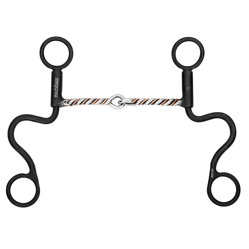 BAR H EQUINE Western Antique Short Shank Bit with Twisted Wire Mouthpiece