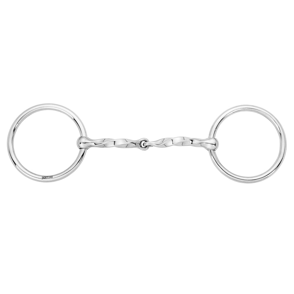 BAR H EQUINE Western Loose Ring Slow Twist Jointed Mouthpiece
