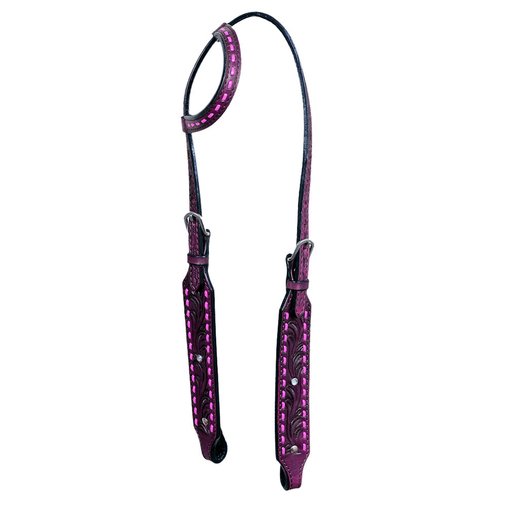 HILASON Western Genuine Leather Horse One Ear Headstall Tack Dark Brown