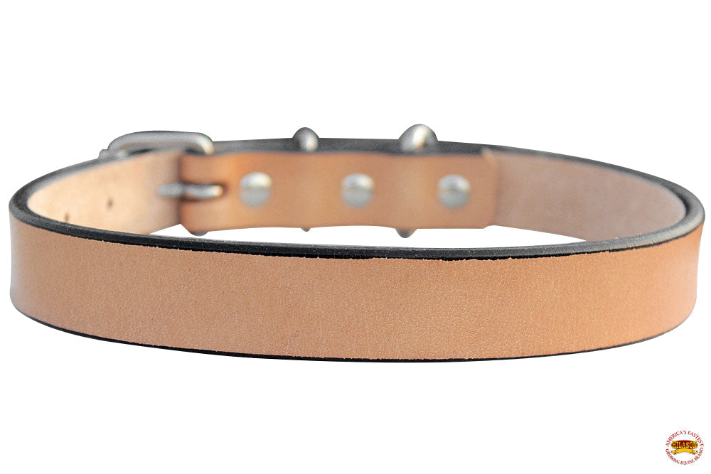 Hilason Heavy Duty Handmade Genuine Leather Dog Collar Tan