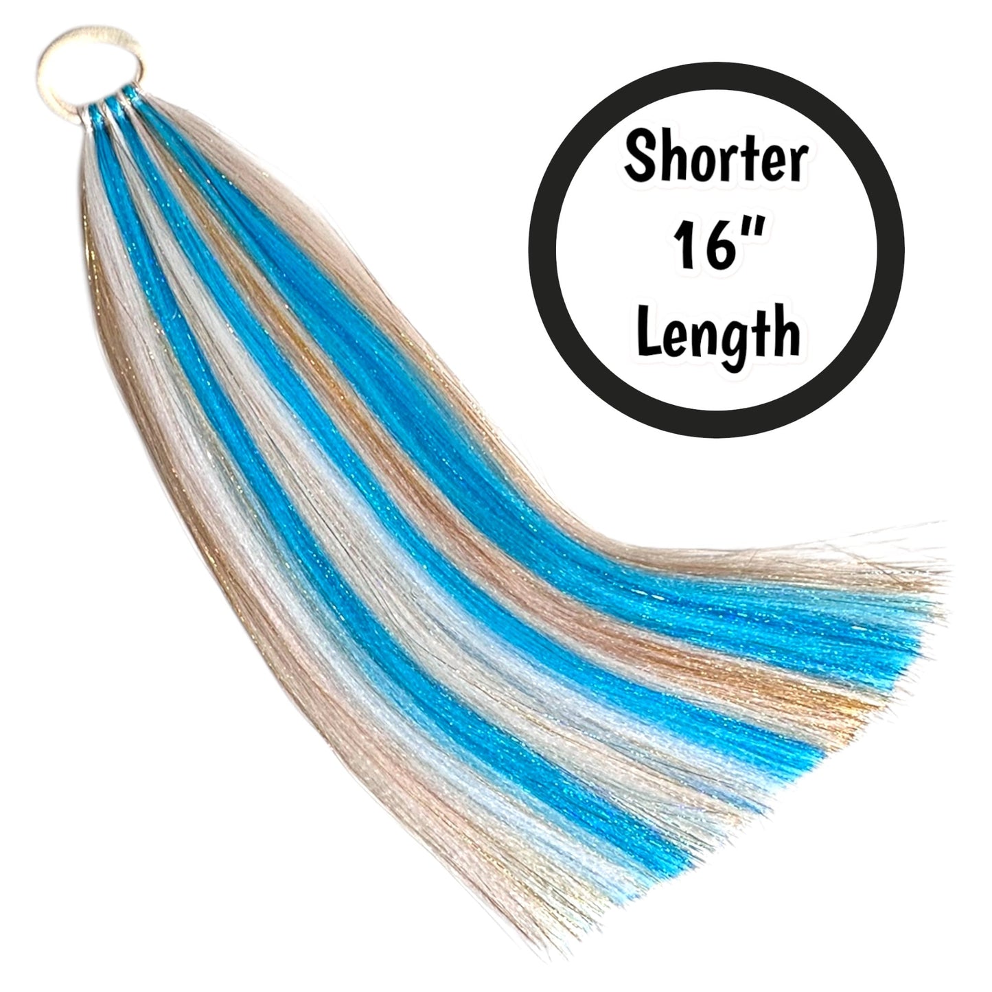 Golden Girl + Aqua 16” Short Shimmer Tail