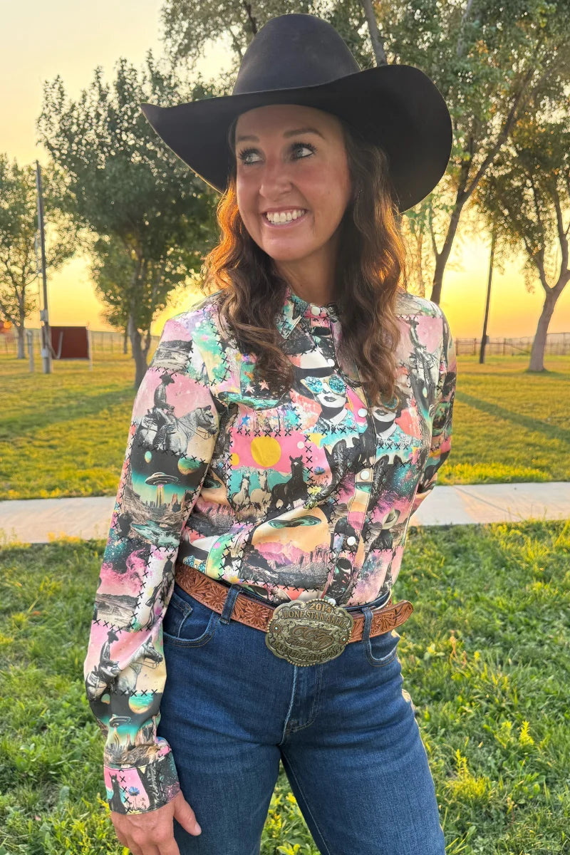 Cosmic Cowgirl Button Up
