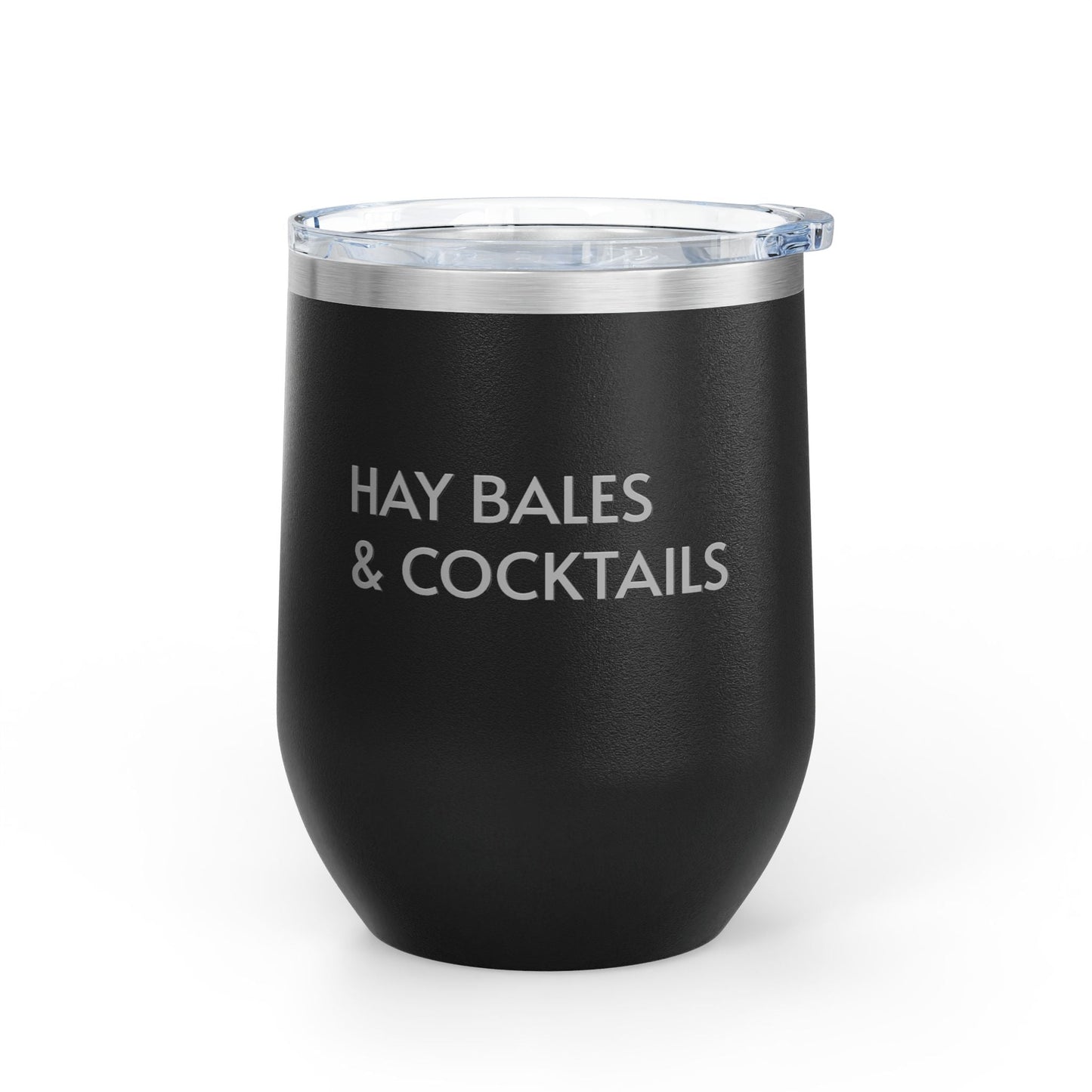 Wine Tumbler, 12oz - Hay Bales/Cocktails
