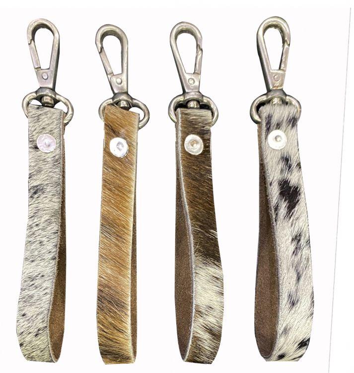 Showman ® Hair on Cowhide Wristlet Loop / Keychain Clip.