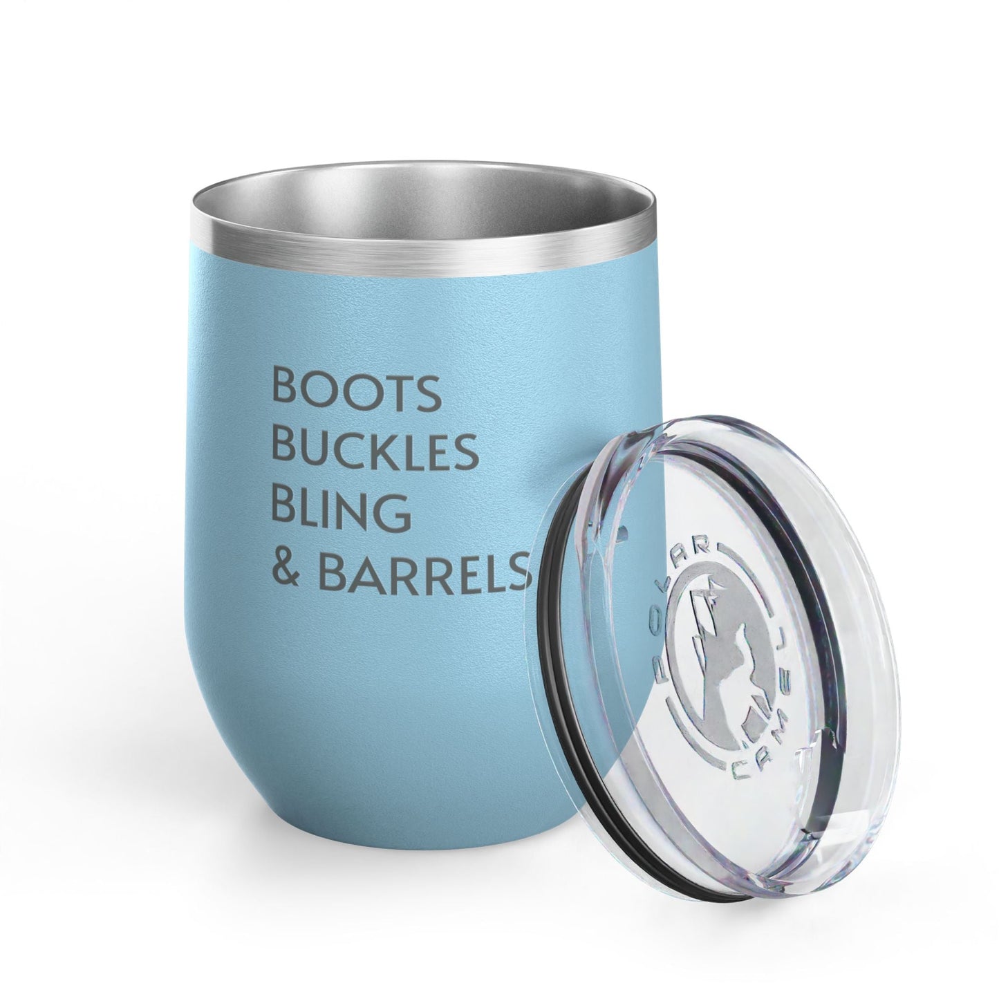 Wine Tumbler, 12oz - Boots/Buckles/Bling - Pastels