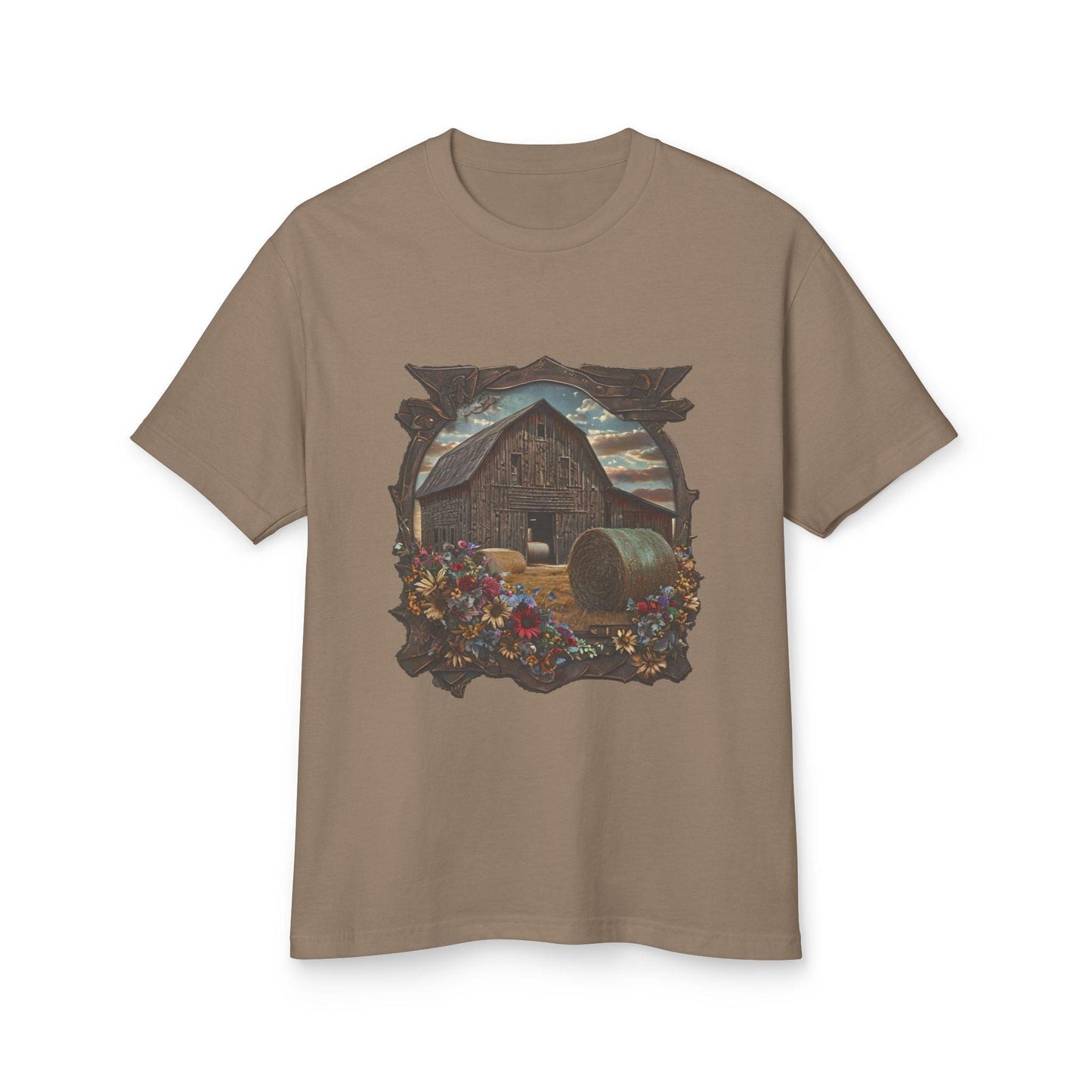 Weathered Barn and Wildflowers Tee
