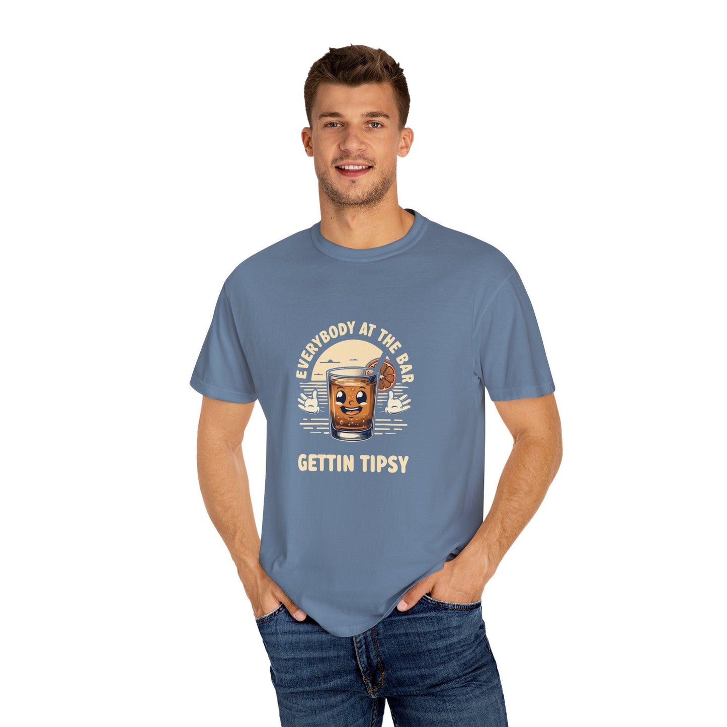 Everybody at the Bar Gettin Tipsy Unisex Garment-Dyed T-Shirt