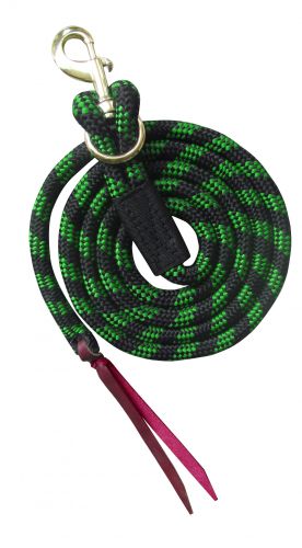 Showman ® 8' nylon pro braid lead rope with removable brass snap.