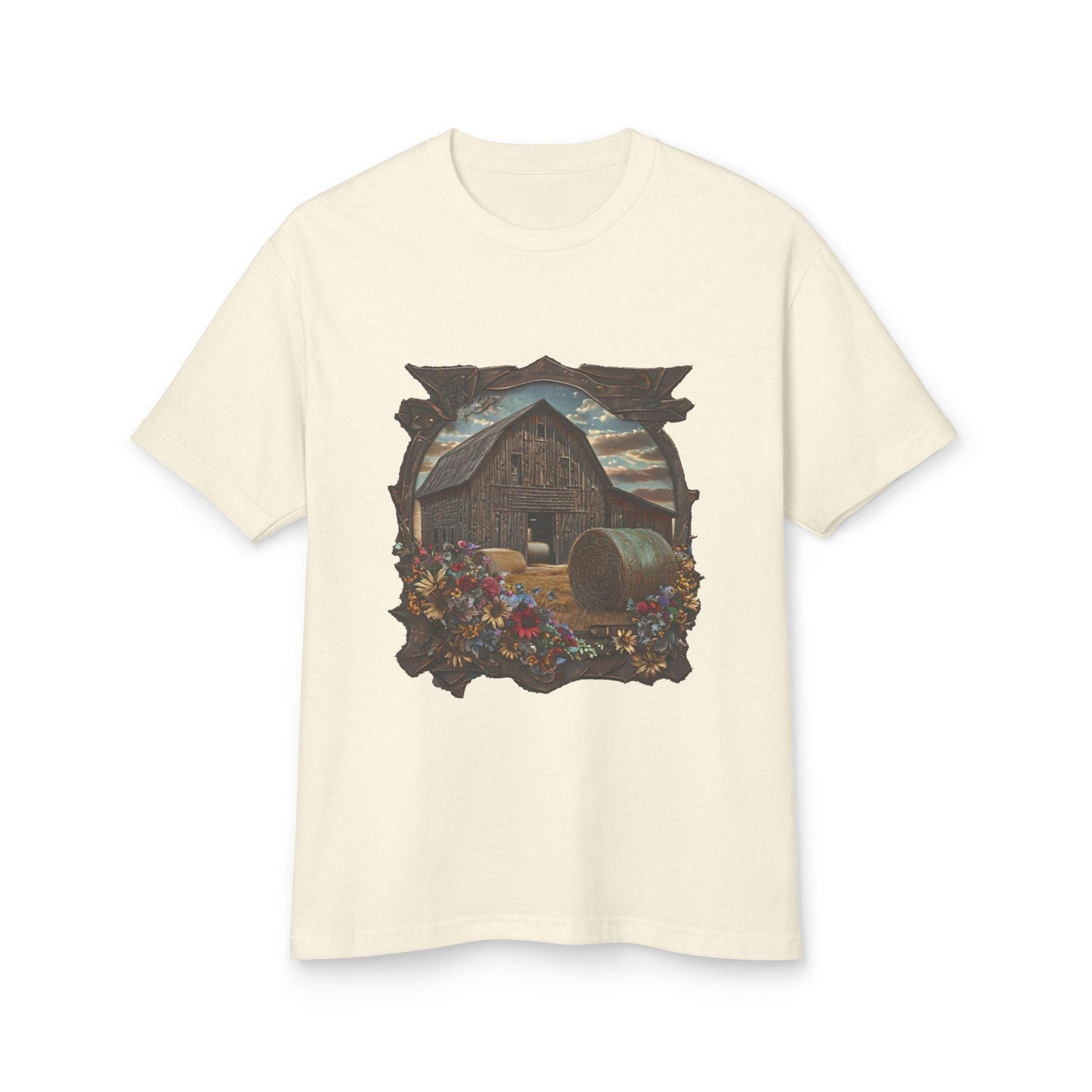Weathered Barn and Wildflowers Tee