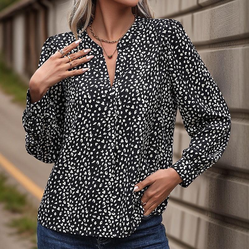 Wild West Leopard Print Top – Trendy Long Sleeved Cowgirl Top for Stylish Women