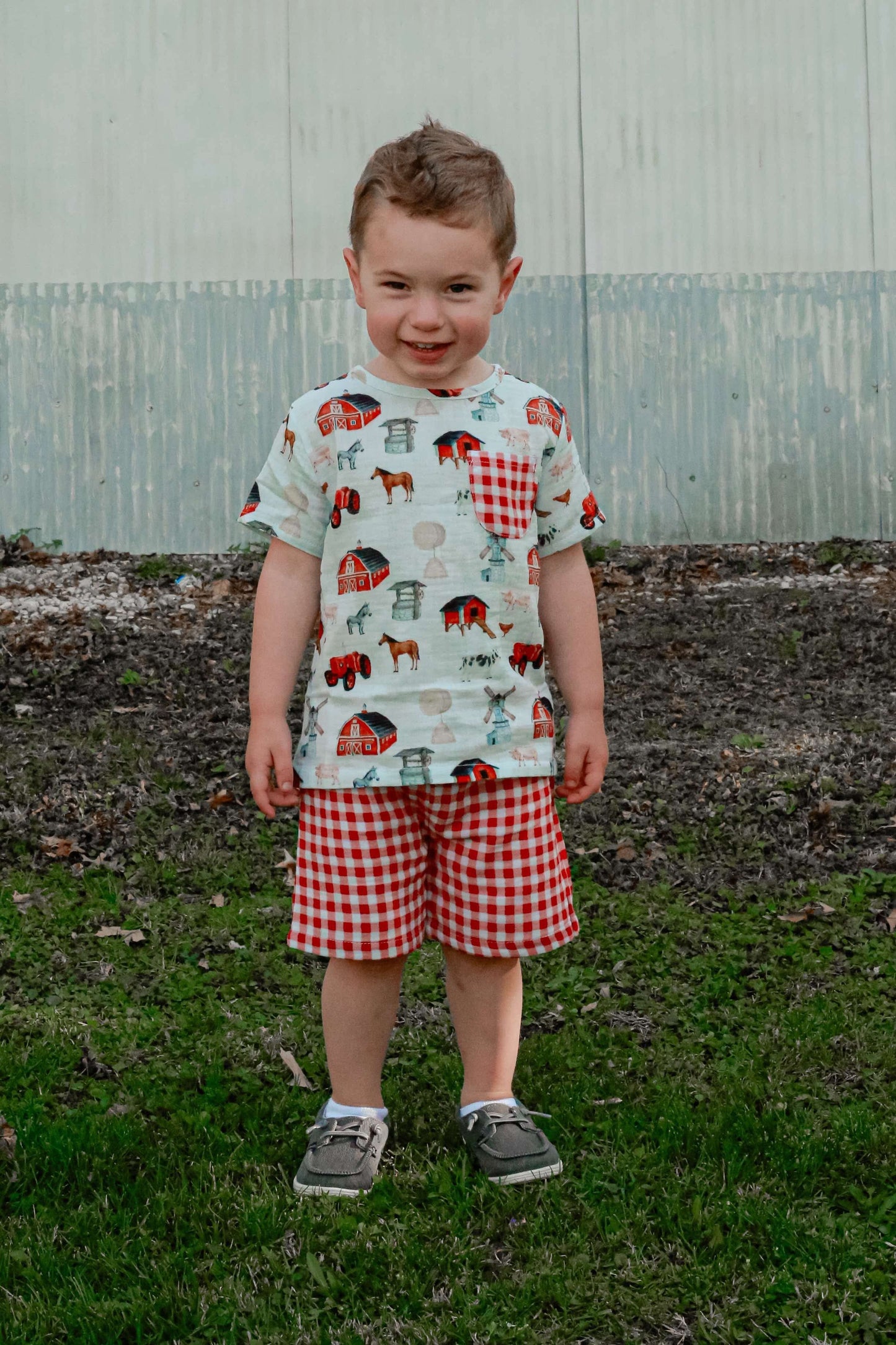 12 Months Muslin Farm Boys Set (FINAL SALE)