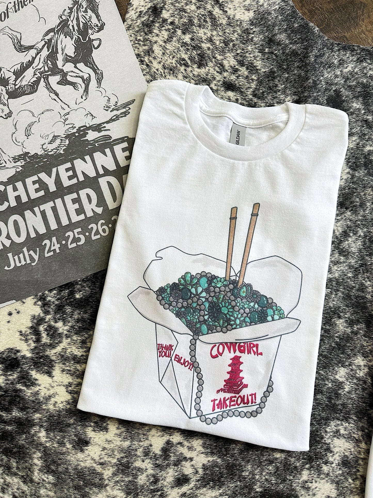 Cowgirl Takeout TEE or CREWNECK