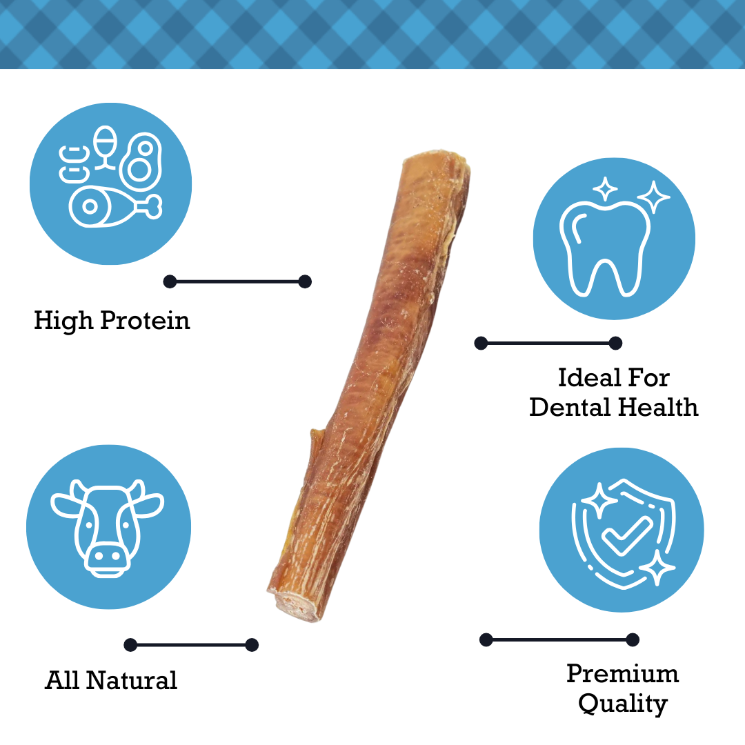Country Living All-Natural Beef Bully Stick Dog Treats – High-Protein & Healthy Snacks – 6-Inch Standard (10-Pack)