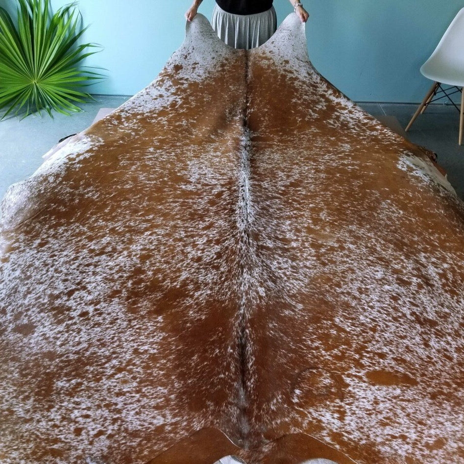 Salt and Pepper Brown Brazilian Cowhide Rug: LARGE
