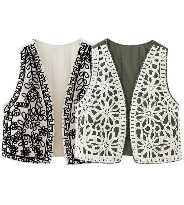 Crochet front vest