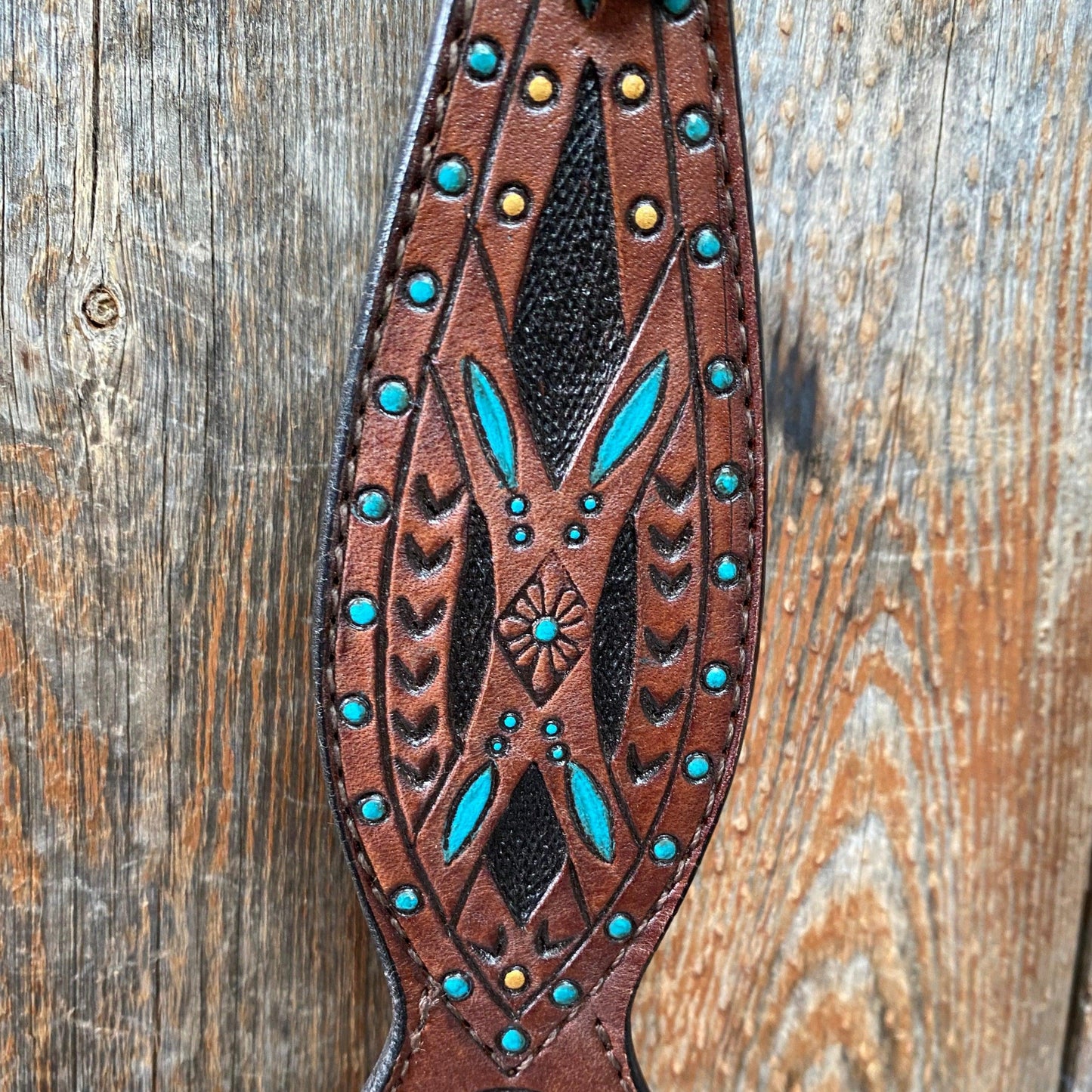 Hand Painted Two Tone One Ear Headstall/Bridle #241923