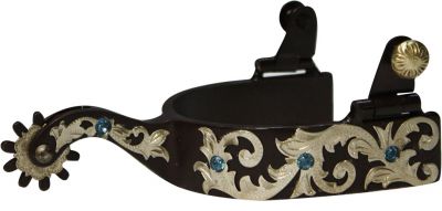 Showman ® brown steel spur with 1" band and 2.5" shank.