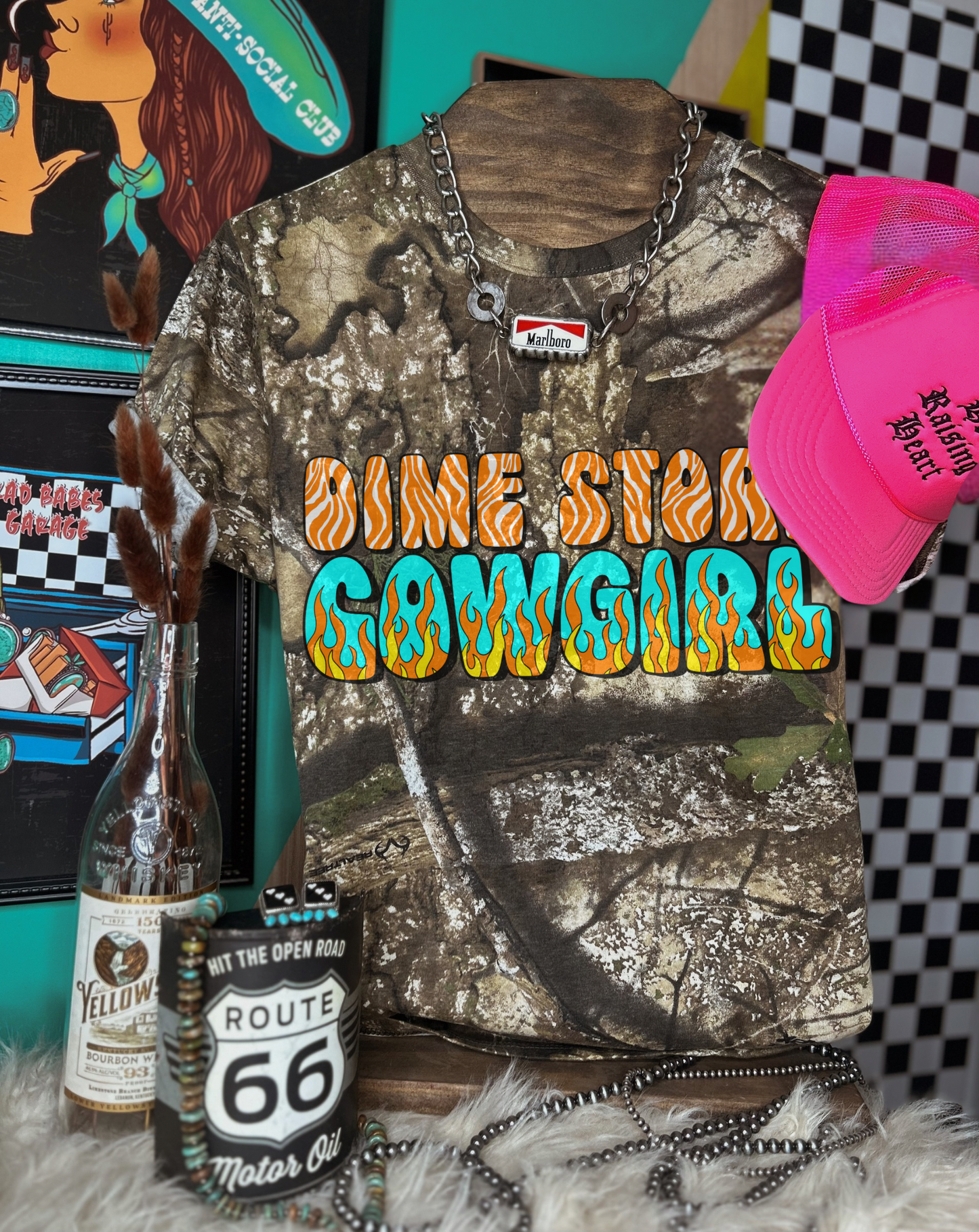 Dime store cowgirl camo Tee