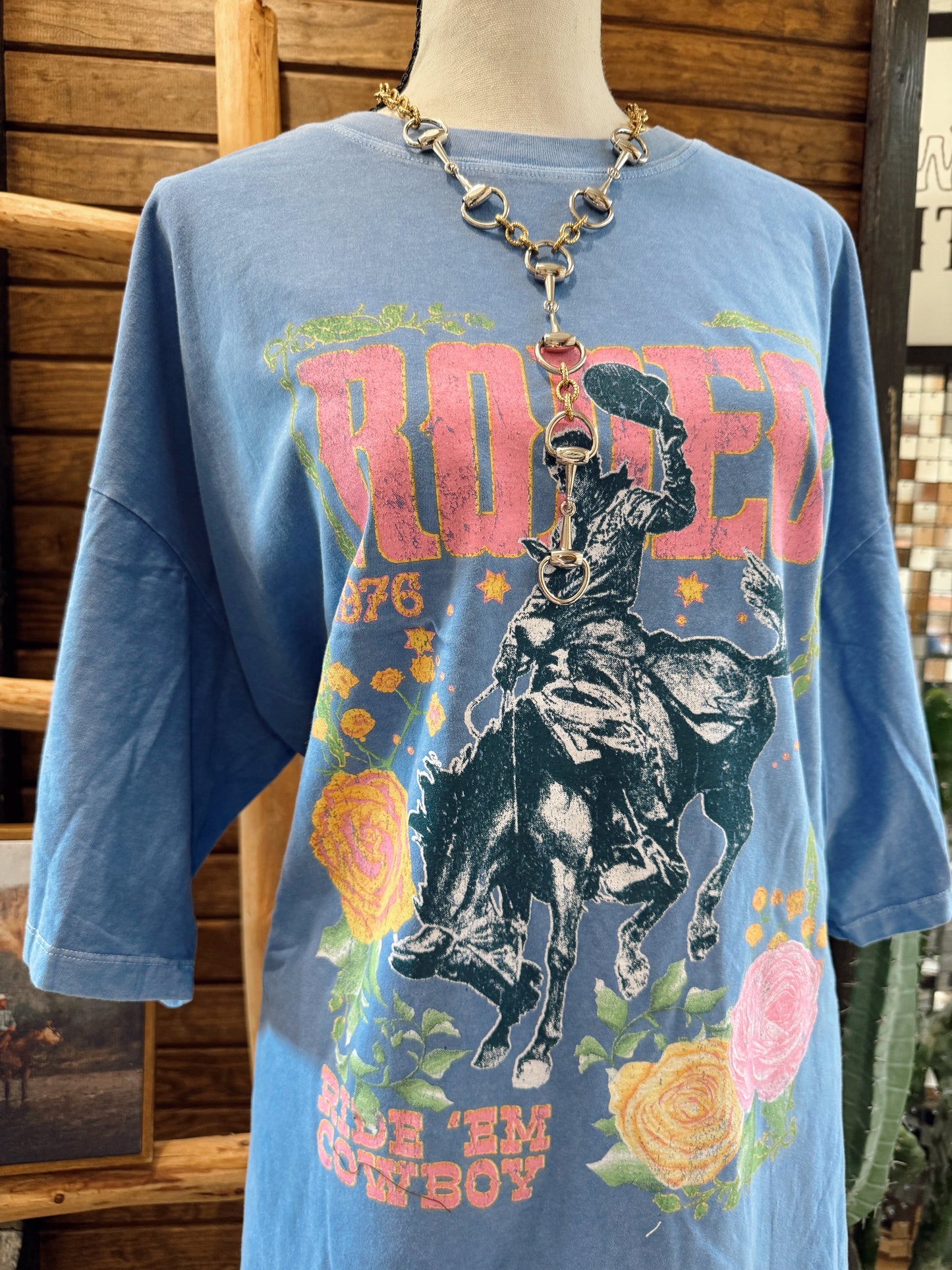 The Ride Em Tee - Cobalt