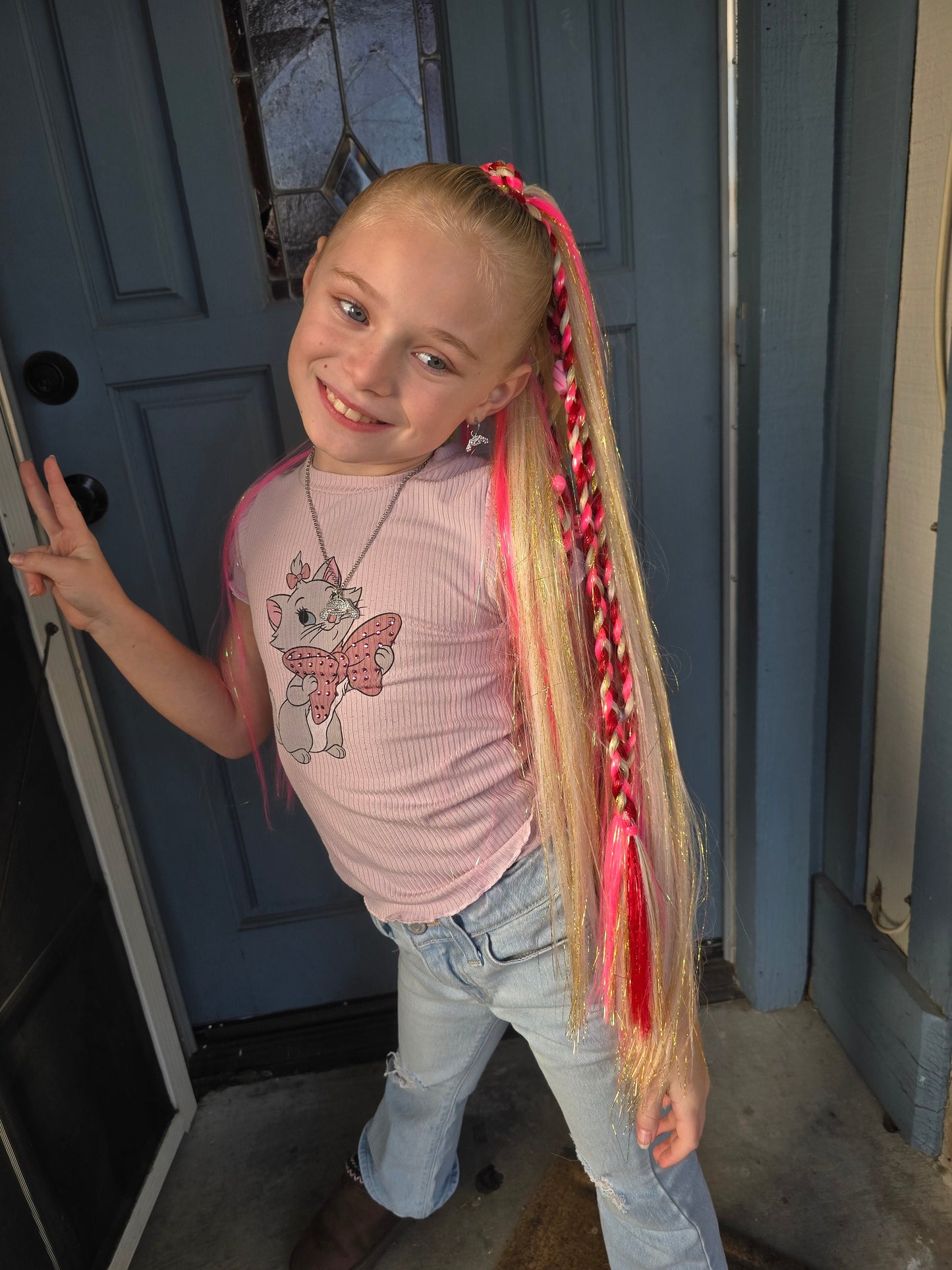 Honey Bun Gemmed Braided Ponytail - Blonde