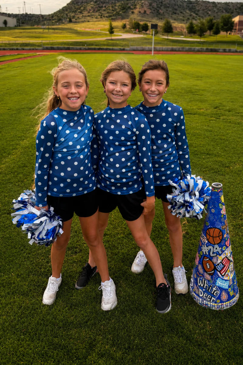 MINI KICKOFF SEASON MESH TOP-BLUE