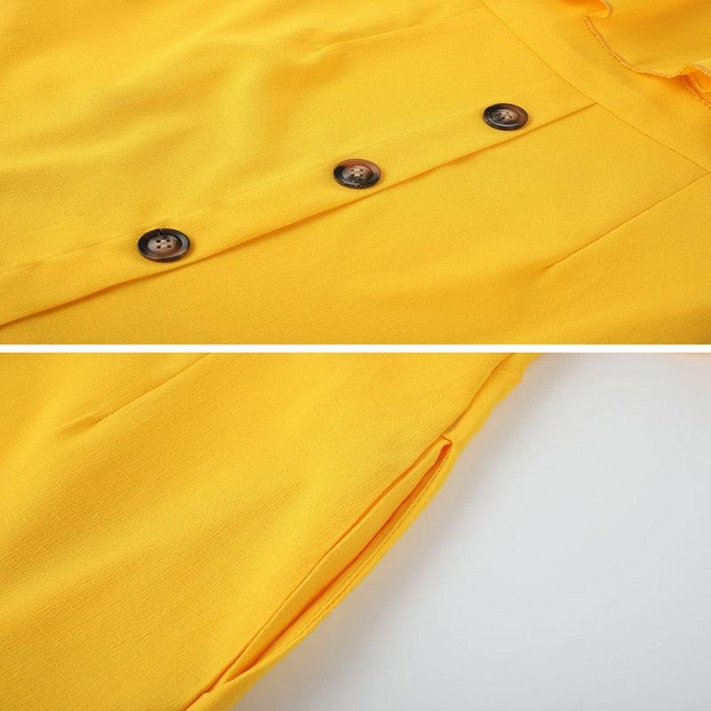 Summer Sun Strapless Button-Down Dress