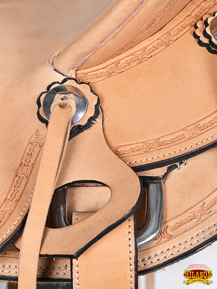 Western Horse Saddle American Leather Ranch Roping Trail Hilason Tan