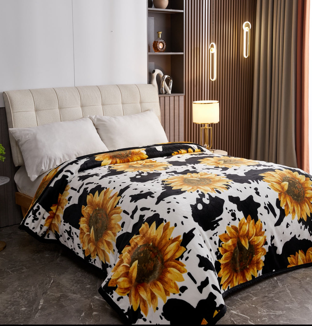 Sunflower Cow Super Plush Blanket