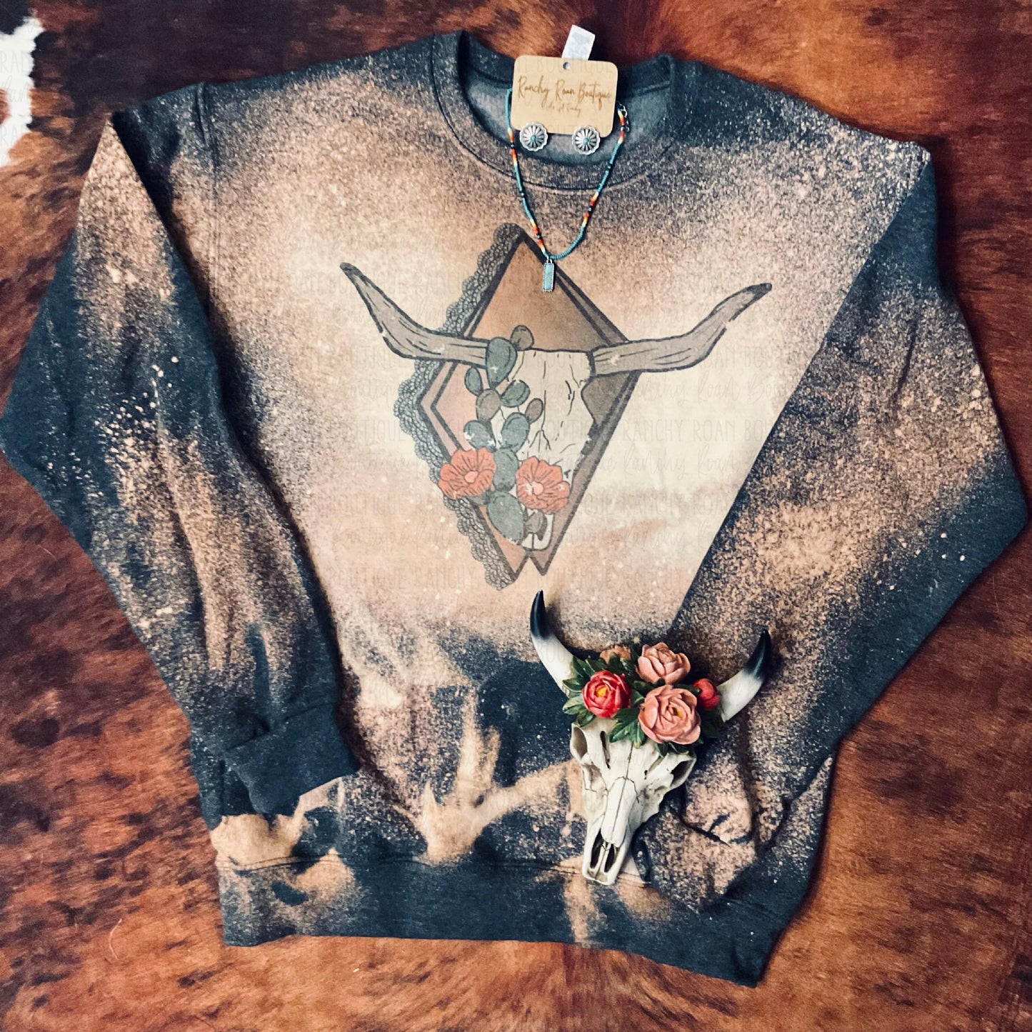 Vintage Lace Skull Sweatshirt