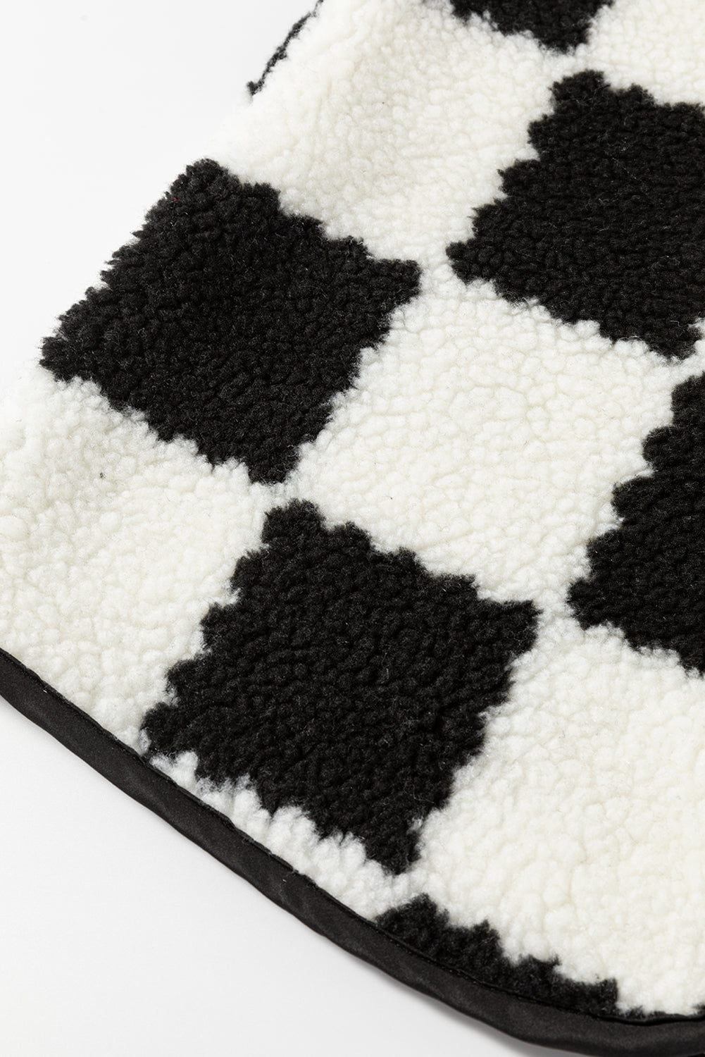 Black Checkered Sherpa Vest