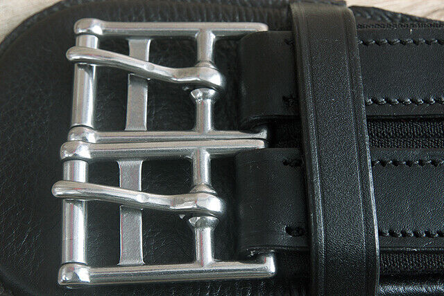 30" Horze Smooth Dressage Contoured Leather Horse Saddle Cinch Girth Black